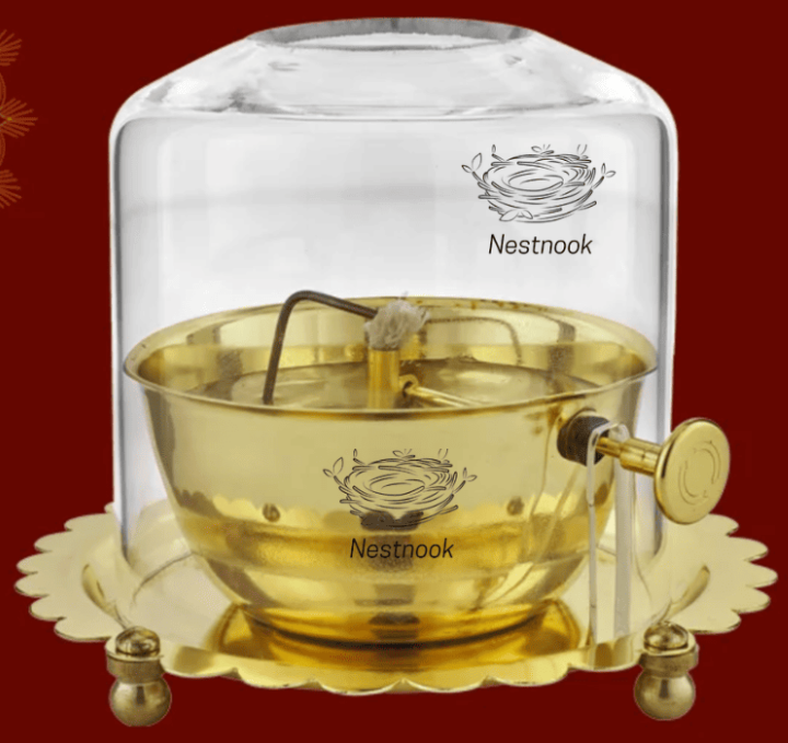 Shree 1008 Akhand Jyot Diya with screw & glass cover - Buy1 Get 1 OFFER