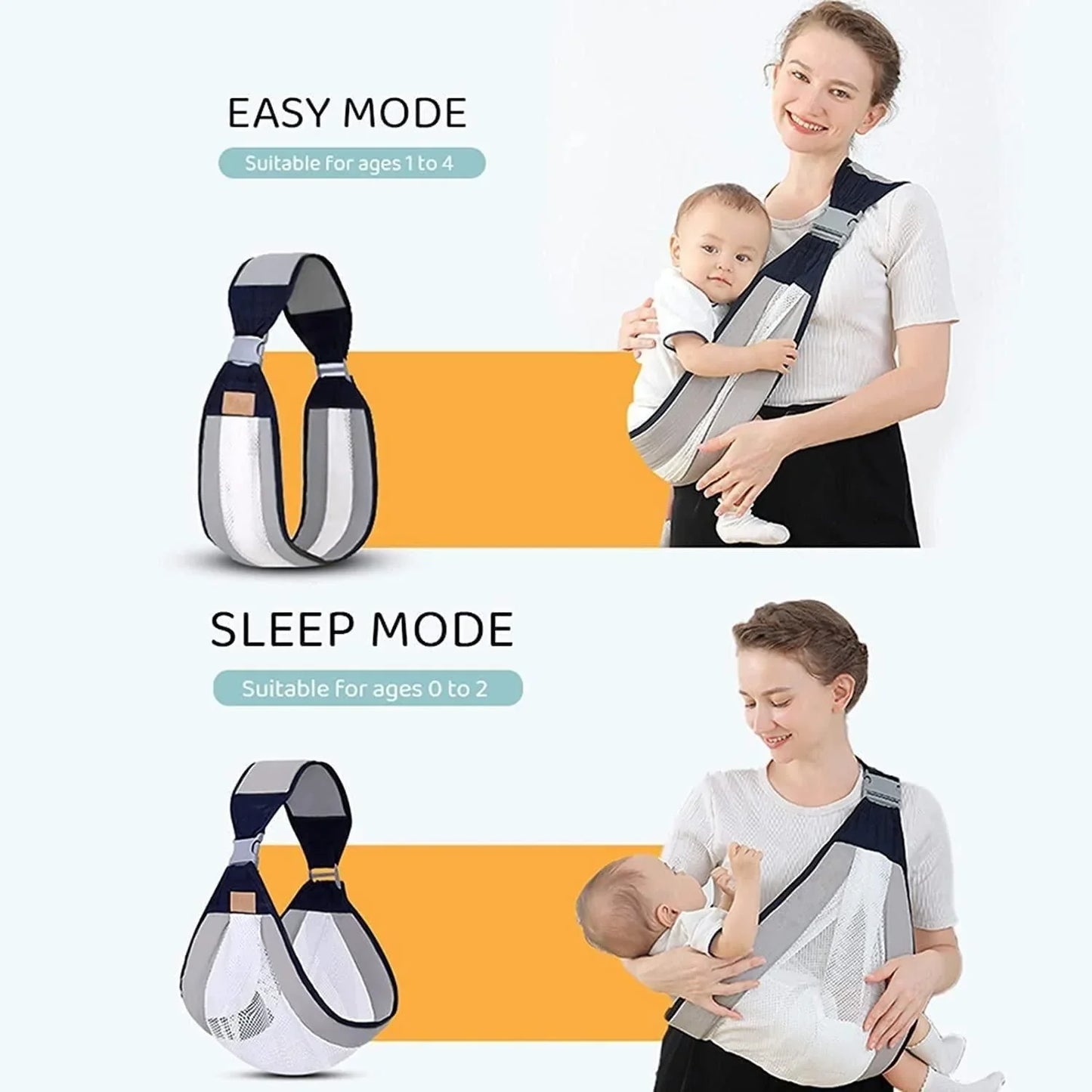 Baby Carrier Wrap - (0 to 3 years) - Strong, Padded & Foldable